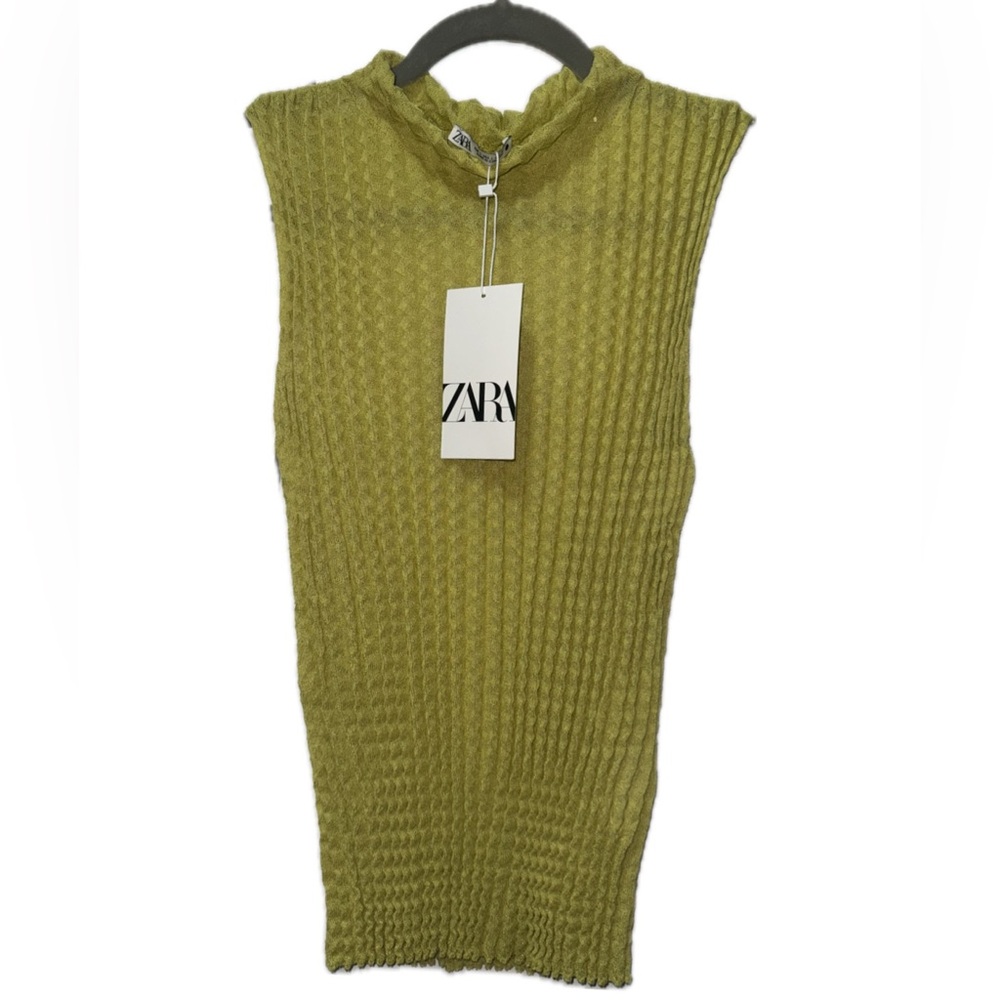 Zara Olive Green Sleeveless Blouse